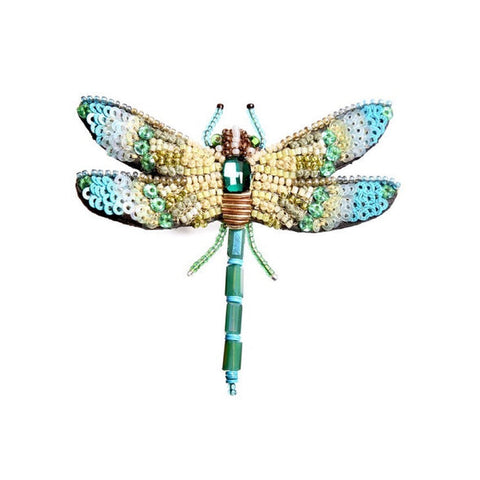Aqua Dragonfly Brooch by Trovelore