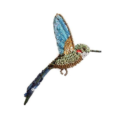 Tropical Hummingbird Brooch by Trovelore