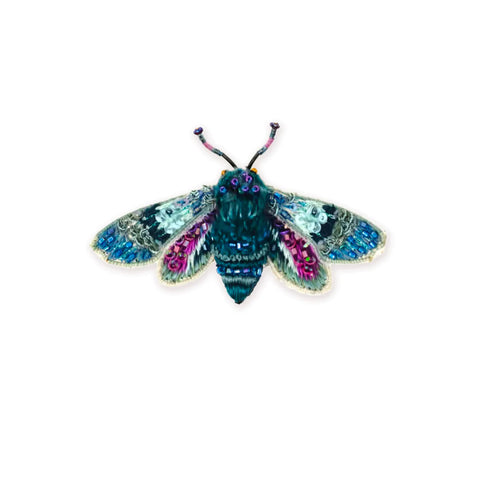 Blue Night Moth Brooch by Trovelore