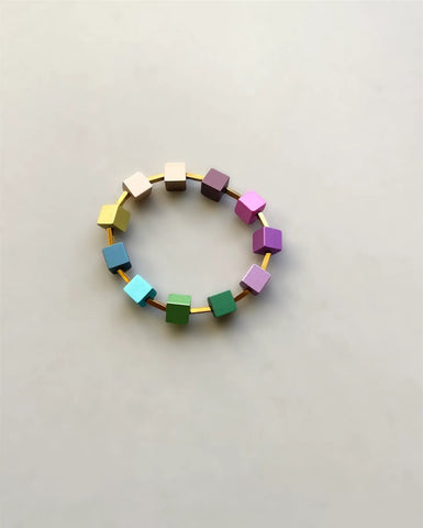 Aluminum Cube Bracelet by Trecy Bleich
