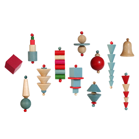 Bauhaus-era Ornaments, set of 12