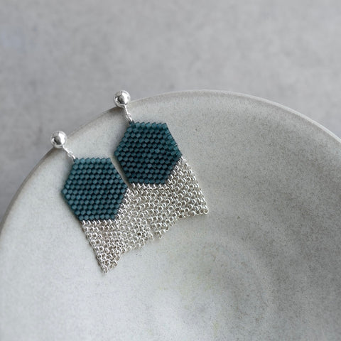 Hex Silver Earring by A Nod to Design